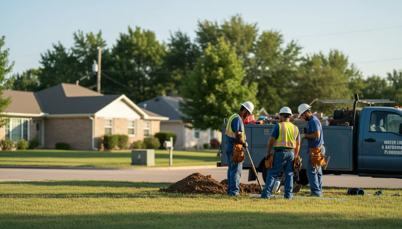 Residential water line and bathroom plumbing service in Pettigrew, AR